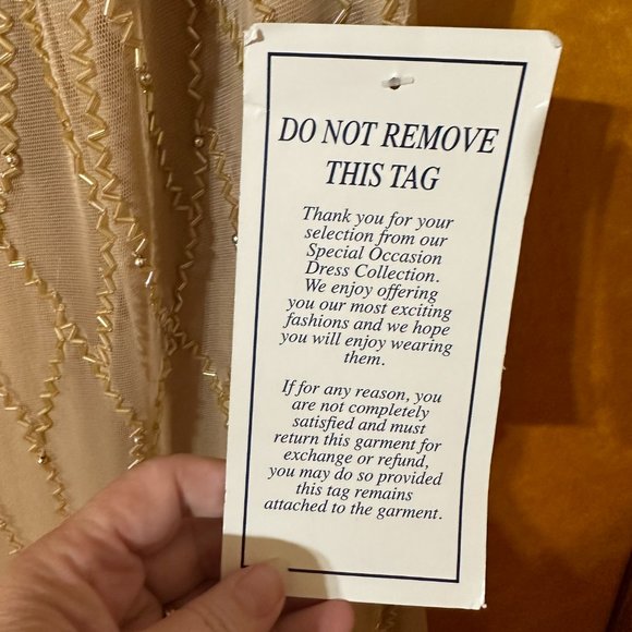 Roman's Sparkling Champagne Sleeveless Cocktail Dress With Gorgeous Beading - Picture 11 of 14